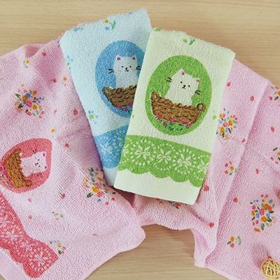 蕾絲小貓印花毛巾(20兩)
